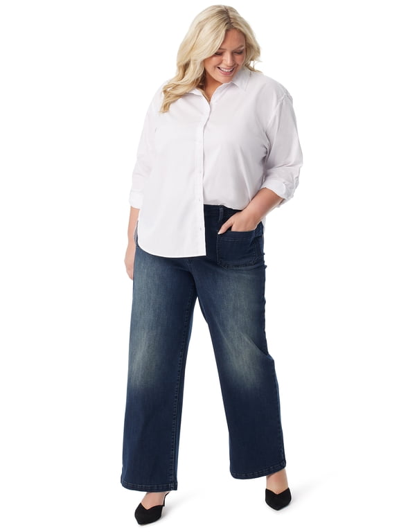 Swan Series Women's Plus Amanda Oversized Shirt, Sizes 0X-4X