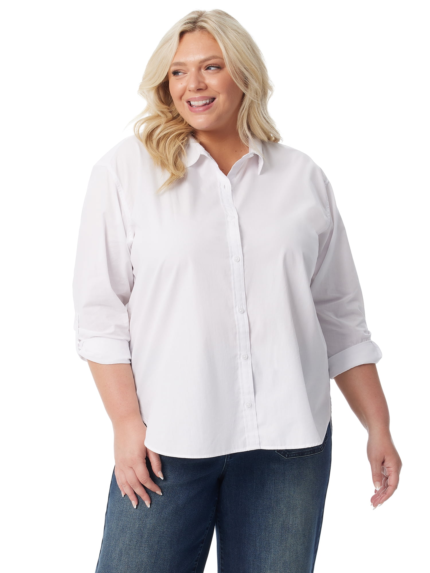 Gloria Vanderbilt Swan Series Women's Plus Amanda Oversized Shirt ...