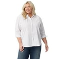 thumbnail image 1 of Gloria Vanderbilt Swan Series Women's Plus Amanda Oversized Shirt, Sizes 0X-4X, 1 of 5