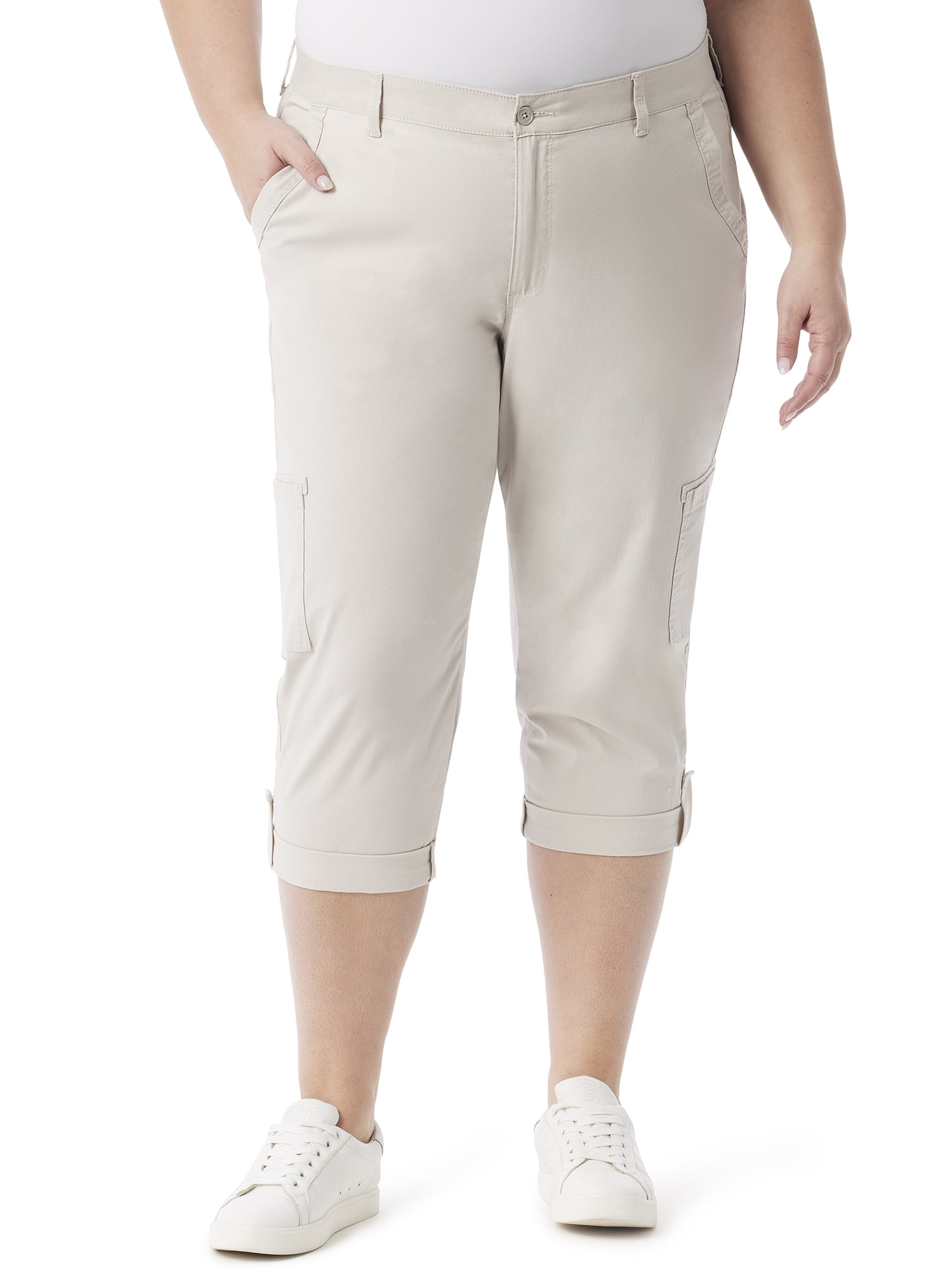 Gloria Vanderbilt Swan Series Women's Plus Cargo Capri with Rolled Hem ...