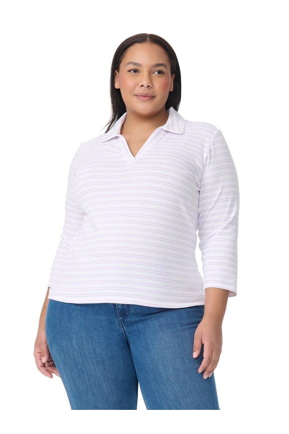 Swan Series Women's Plus Popover Knit Top, Sizes 0X-4X