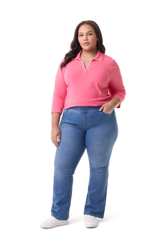 Swan Series Women's Plus Pull On Bootcut Jeans, Sizes 16W-24W