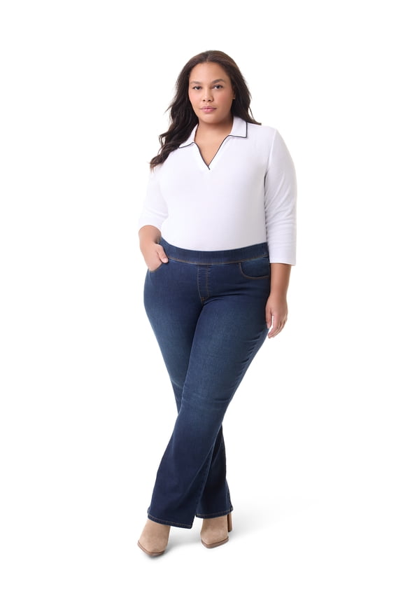 Swan Series Women's Plus Pull On Bootcut Jeans, Sizes 16W-24W
