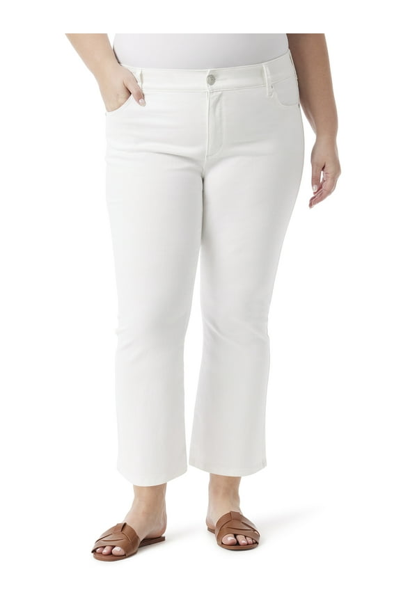 Swan Series Women's Plus Tummy Sculpt Bootleg 5 Pocket Ankle Jeans, Sizes 16-24