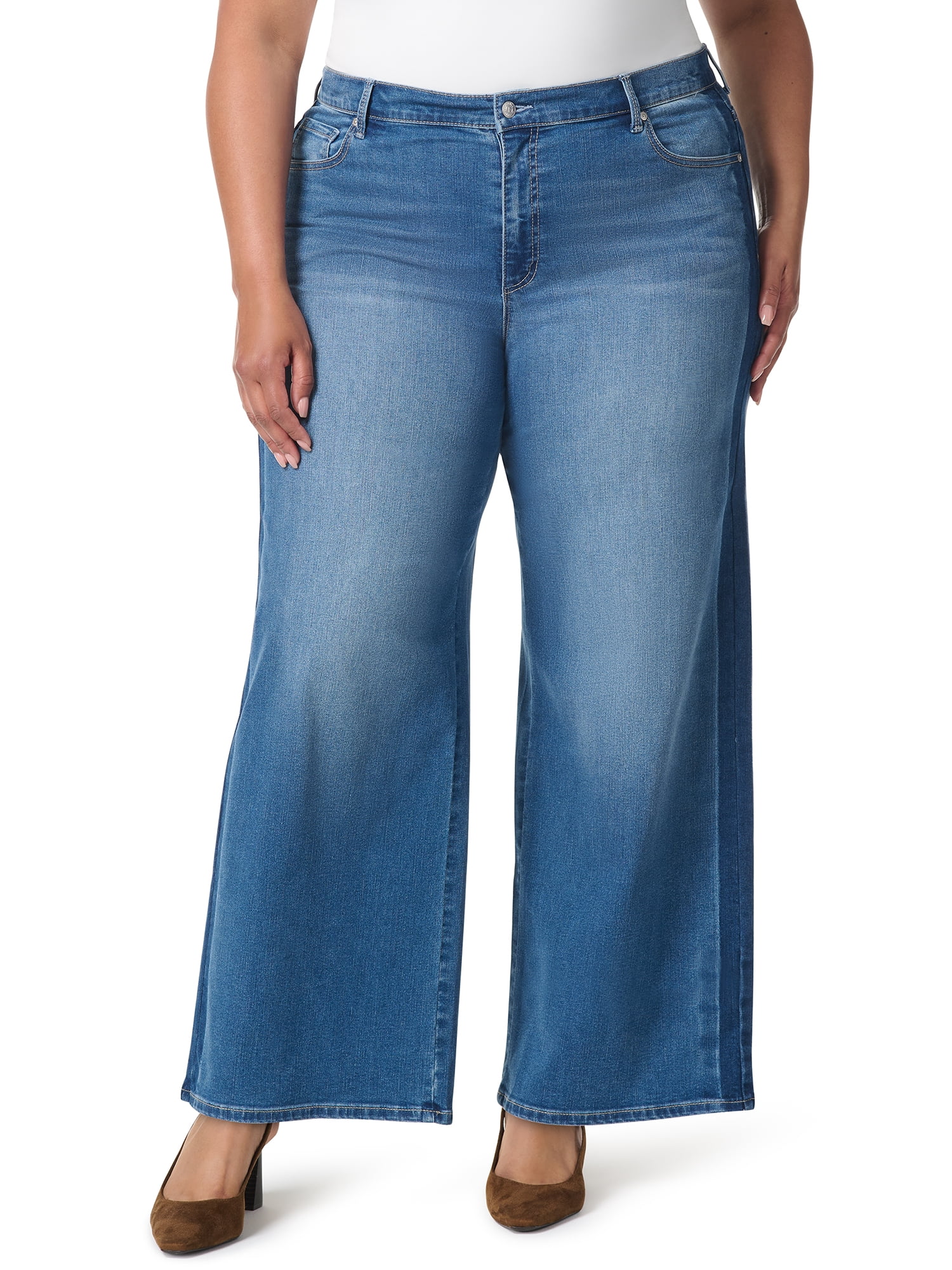 Gloria Vanderbilt Swan Series Women's Plus Wide Leg Jean, Sizes 16W-24W
