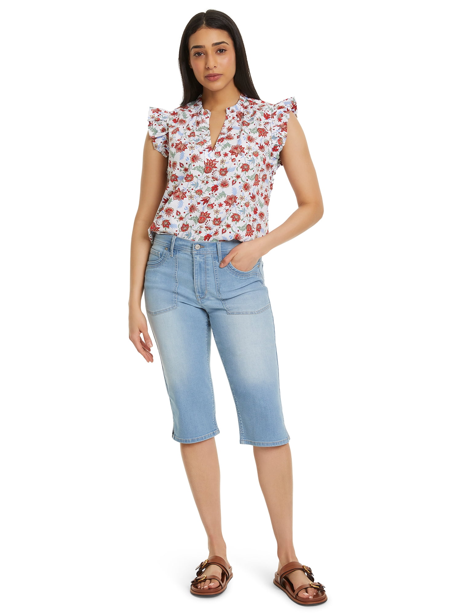 Gloria Vanderbilt Swan Series Women's Skimmer Capri, Sizes 2-18