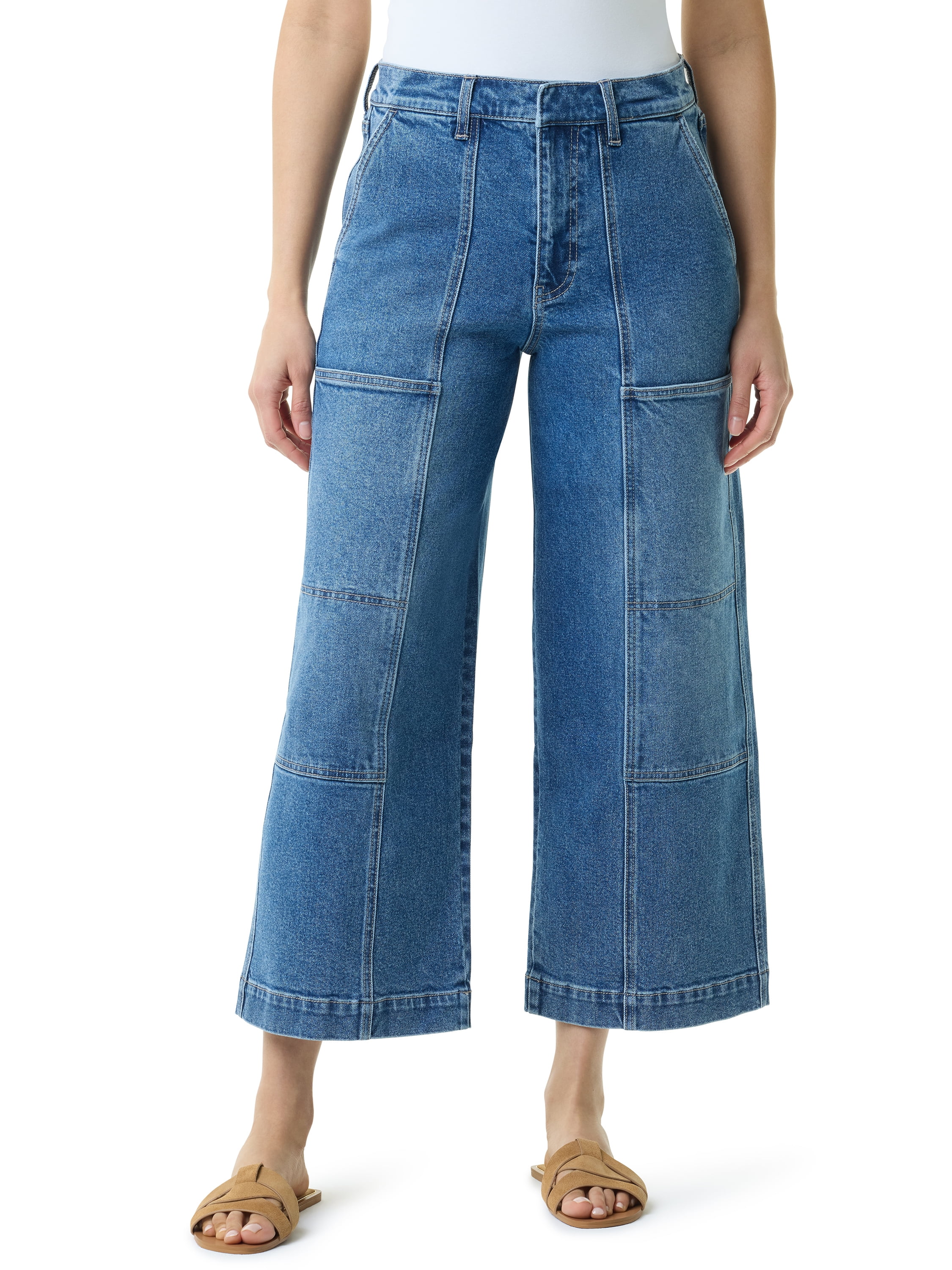 Gloria Vanderbilt Swan Series Women's Utility Wide Leg Crop Jeans ...