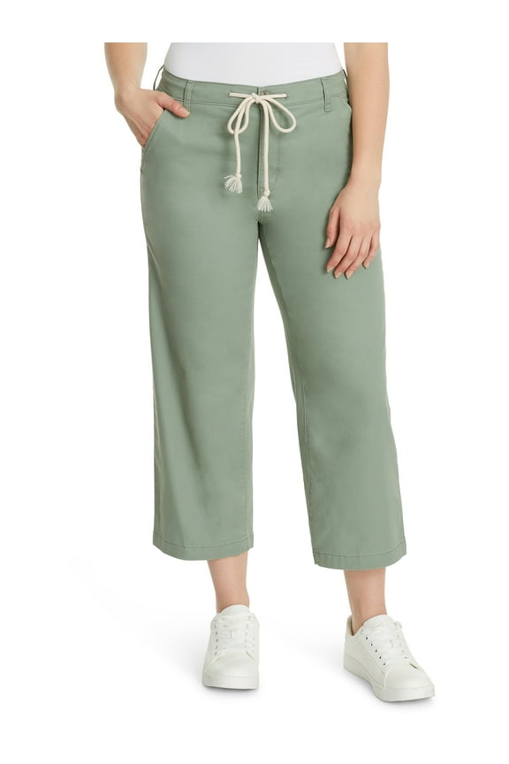 Swan Series Women's Wide Leg Crop Jean with Drawstring, 25" Inseam, Sizes 6-18