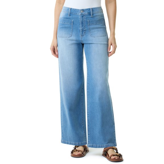 Gloria Vanderbilt Swan Series Women's Wide Leg Patch Pocket Jeans, Sizes 2-18