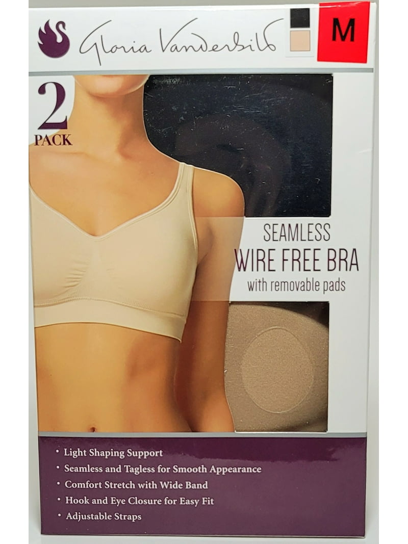 Gloria Vanderbilt Wire Free Bra Breathable Seamless with Removable