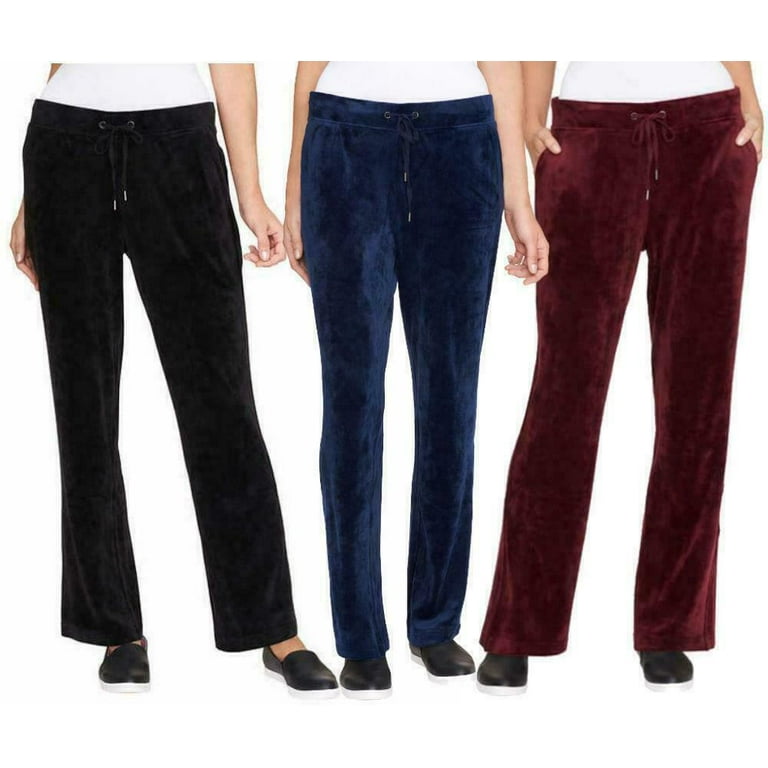 Gloria Vanderbilt Women s Jemma Ultra Soft Velour Sweatpants Walmart