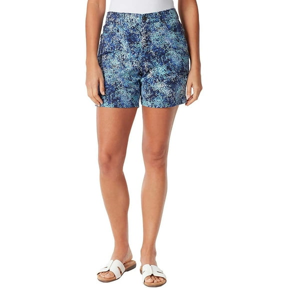Gloria Vanderbilt Women's Amanda Basic Jean Short (Marine Navy Speckle Floral,10)