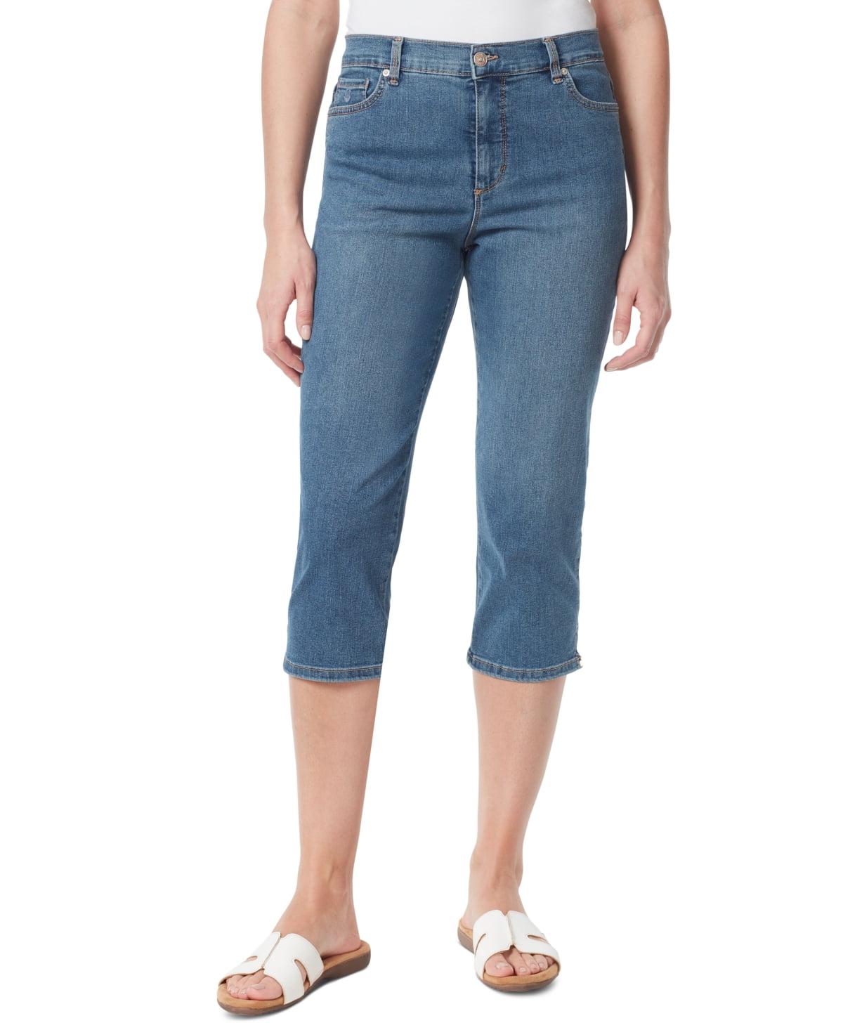 Gloria Vanderbilt Women's Amanda Capri Jeans Blue Size 8 - Walmart.com