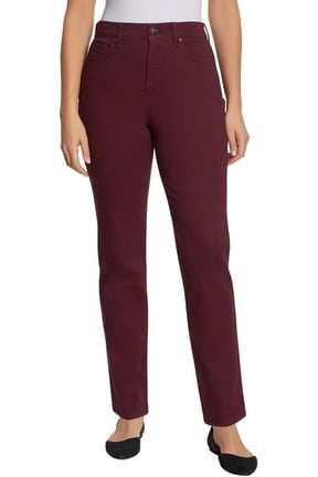 Women’s Amanda Classic 5-Pocket Stretch Denim Jeans, Natural Waist, Tapered Leg (Red, 4 Average)