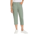 thumbnail image 1 of Gloria Vanderbilt Women's Amanda High Waisted 5 Pocket Capri Pant - Size 6 - Color Green, 1 of 6