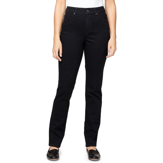 Gloria Vanderbilt Women's Amanda Slim Jeans 6 Short Black Rinse