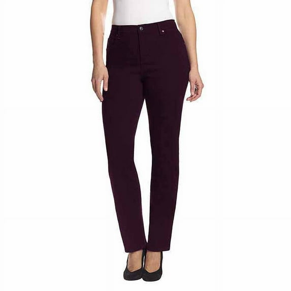 Gloria Vanderbilt Women's Amanda Slimming Stretch Denim Jeans (Sweet Burgundy, 12 Average)