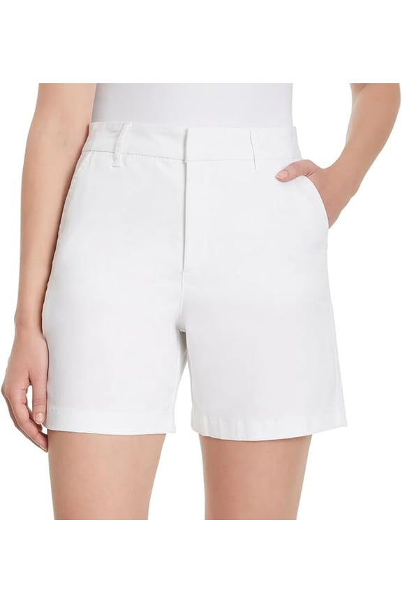 Women's Chino Shorts, White, 8
