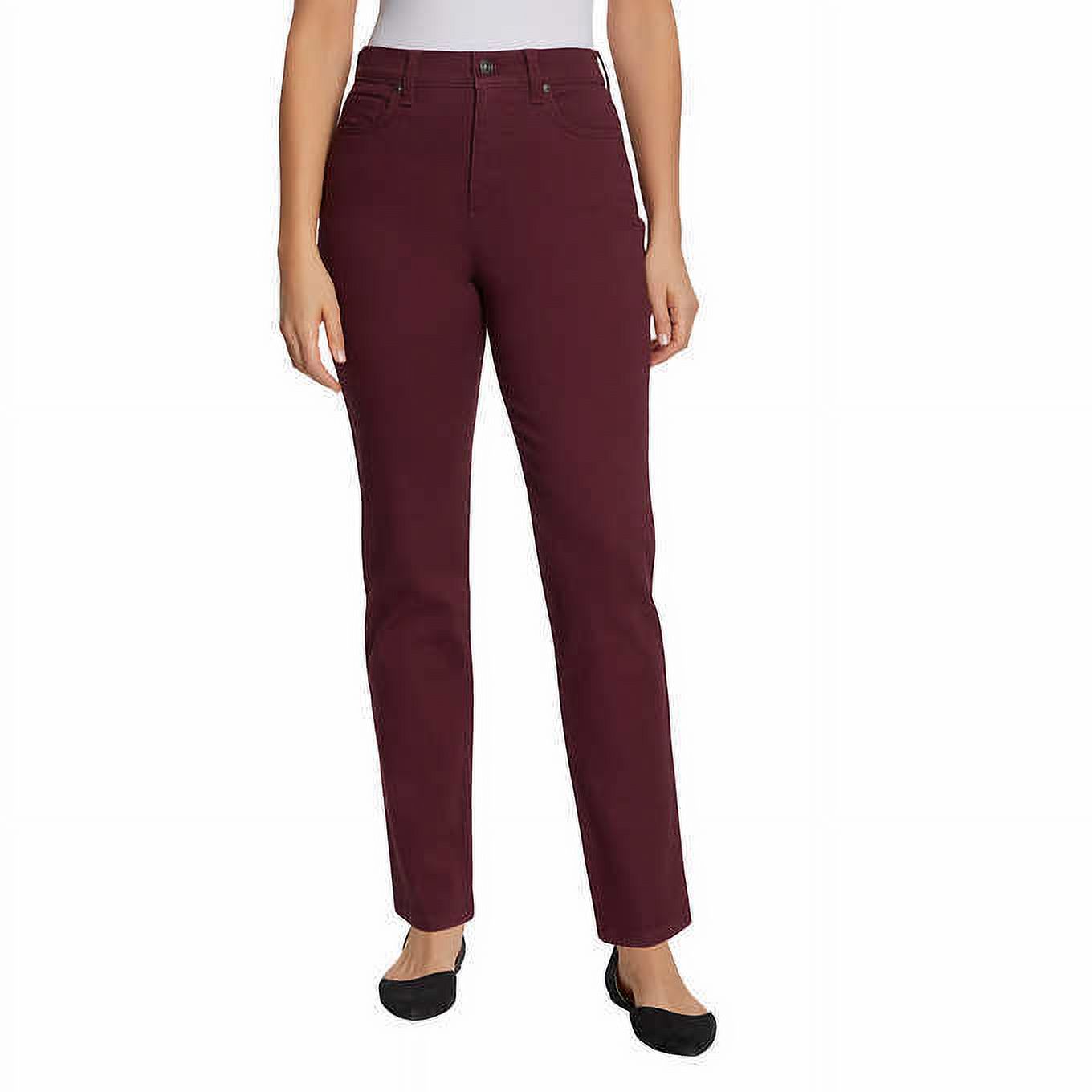 Gloria Vanderbilt Women's Amanda High Rise Tapered Jean - Port Wine, 6 Petite