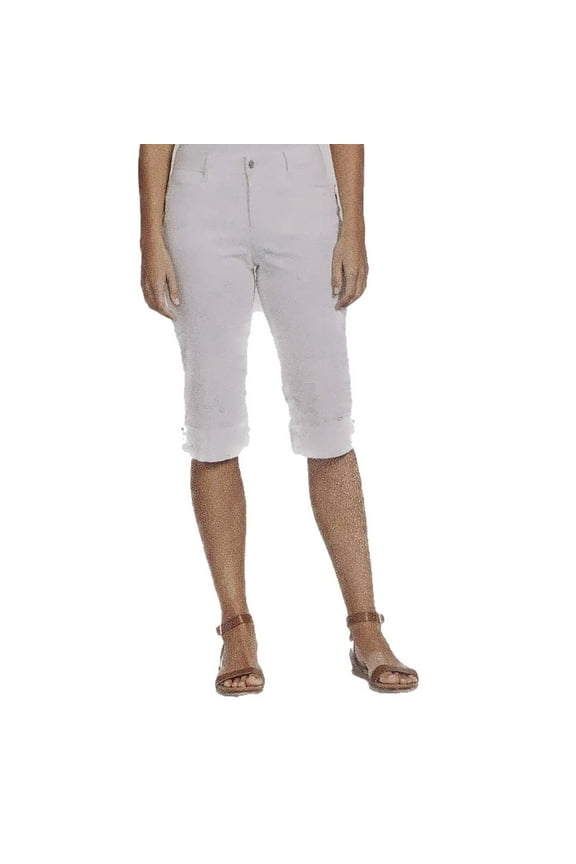 Women's Cleo Skimmer Pants with Cuffed Hem (Vintage White, 12)