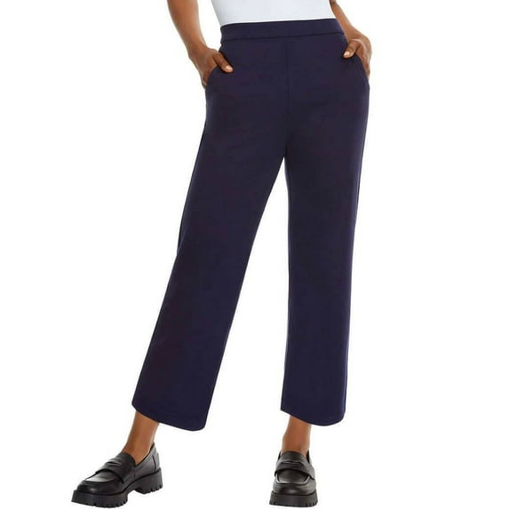 Gloria Vanderbilt Women's Crop Length Pull On Ponte Pants (Navy, M 8-10)