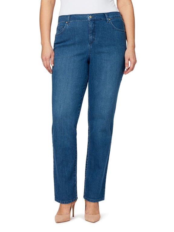 Women`s High Rise Amanda Straight Jean, Size 18P