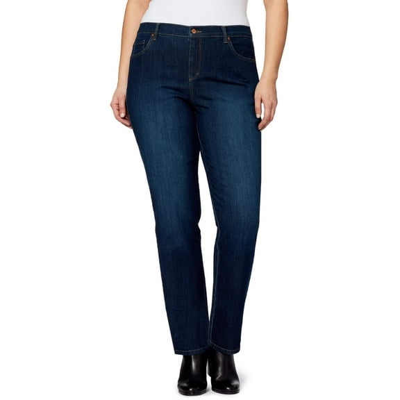 Gloria Vanderbilt Women's High Rise Amanda Straight Jean, Tapered Leg, 30" Inseam, Size 20W