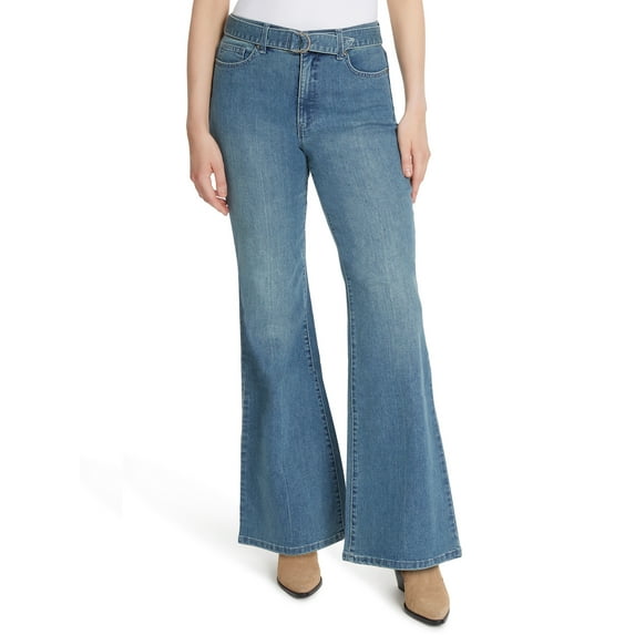 Gloria Vanderbilt Women's High Rise Belted Wide Leg Jean, 32" Inseam