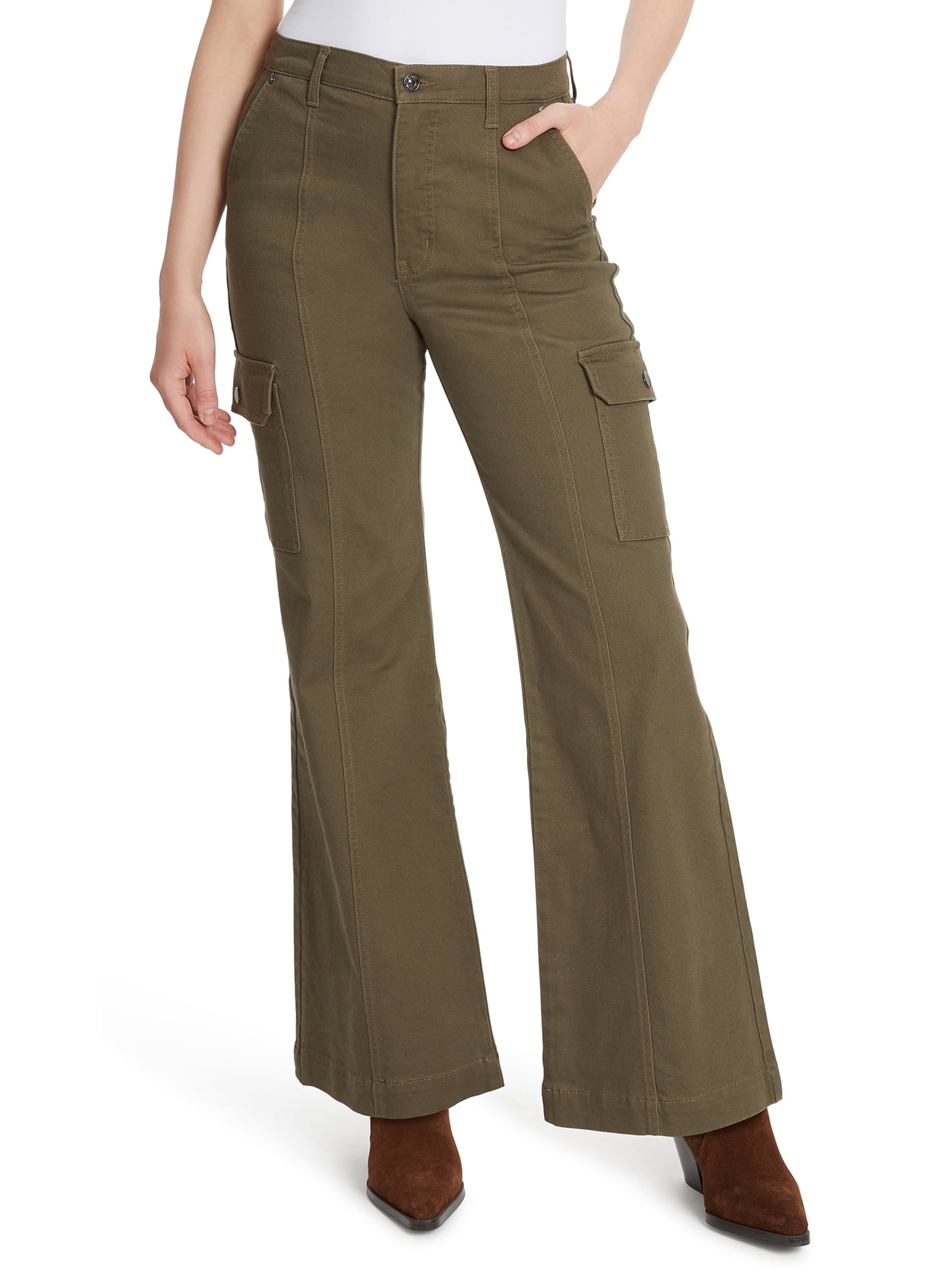 Gloria Vanderbilt Women's High Rise Wide Leg Cargo Jeans