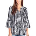 thumbnail image 1 of Gloria Vanderbilt Women s Nova Flutter Sleeve Blouse Paint Flow Black XL, 1 of 3
