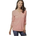 thumbnail image 1 of Gloria Vanderbilt Women's Penelope Solid Top (Coral Essence, 3X), 1 of 3