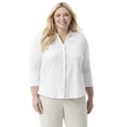 thumbnail image 1 of Gloria Vanderbilt Women's Plus Knit 3/4 Sleeve Shirt, Sizes 0X-4X, 1 of 5