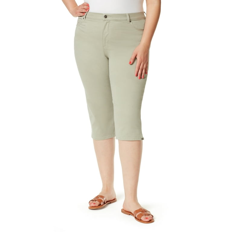 Gloria Vanderbilt Women's Plus Size Amanda Capri Pants with Rivets