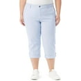 thumbnail image 1 of Gloria Vanderbilt Women's Plus Size Cargo Capri Tab Roll Cuff with Zip Front and Elastic Waist Standard, Dreamy Blue 16 Plus, 1 of 4