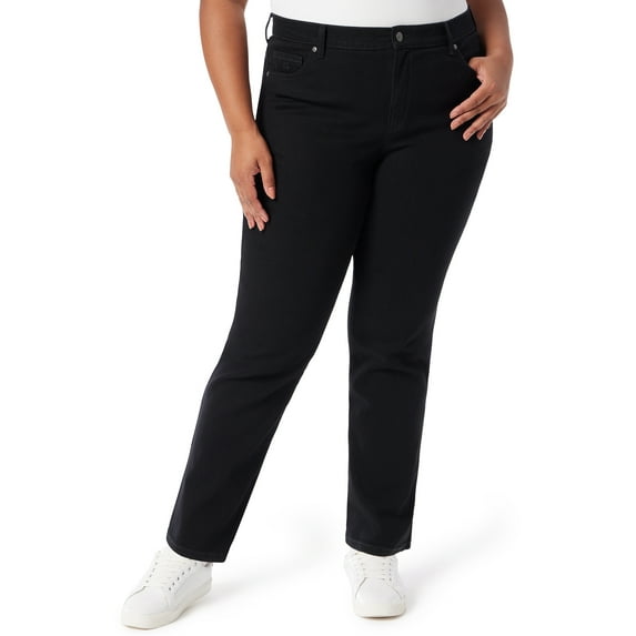 Gloria Vanderbilt Women's Plus Size High Rise Amanda Embellished Jean, 28" Inseam