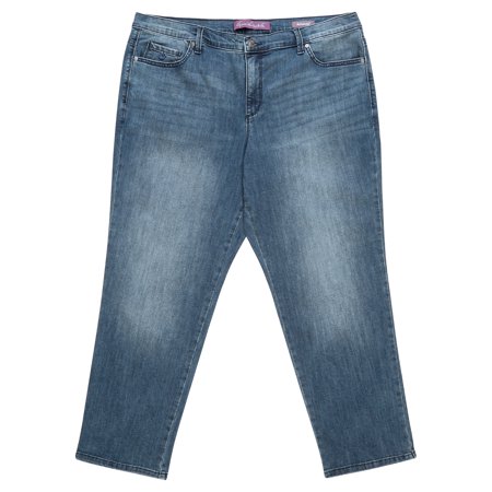 Gloria Vanderbilt Women's Plus Size High Rise Amanda Embellished Jean, 28" Inseam