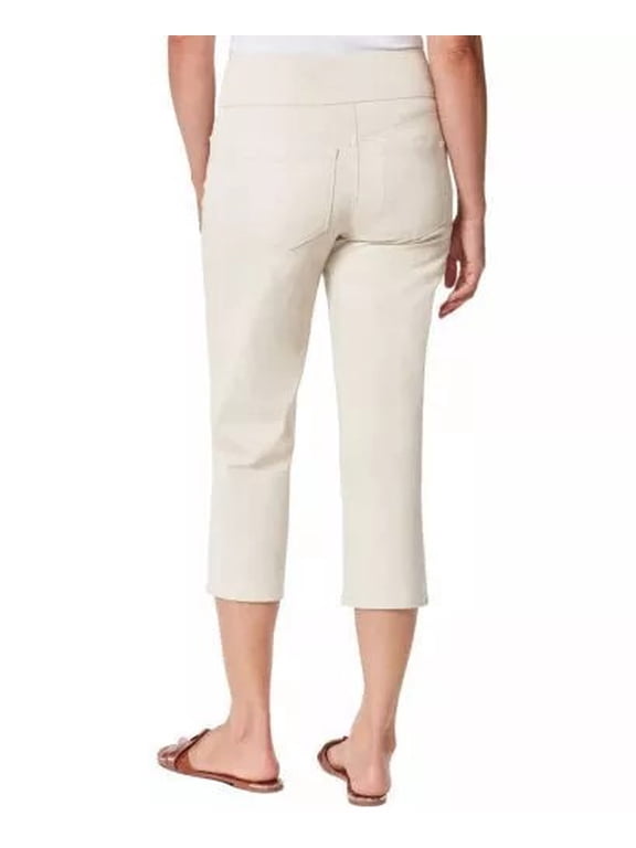 Women's Pull-On Crop Length Mid-rise Pant (Beige, 10)
