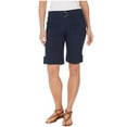 thumbnail image 1 of Gloria Vanderbilt Women's Sierra Belted Bermuda Shorts (10, Midnight Affair), 1 of 2