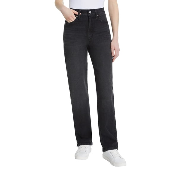 Gloria Vanderbilt Women’s Straight Leg Relaxed Fit Cotton Stretch Jean (Black, 18)