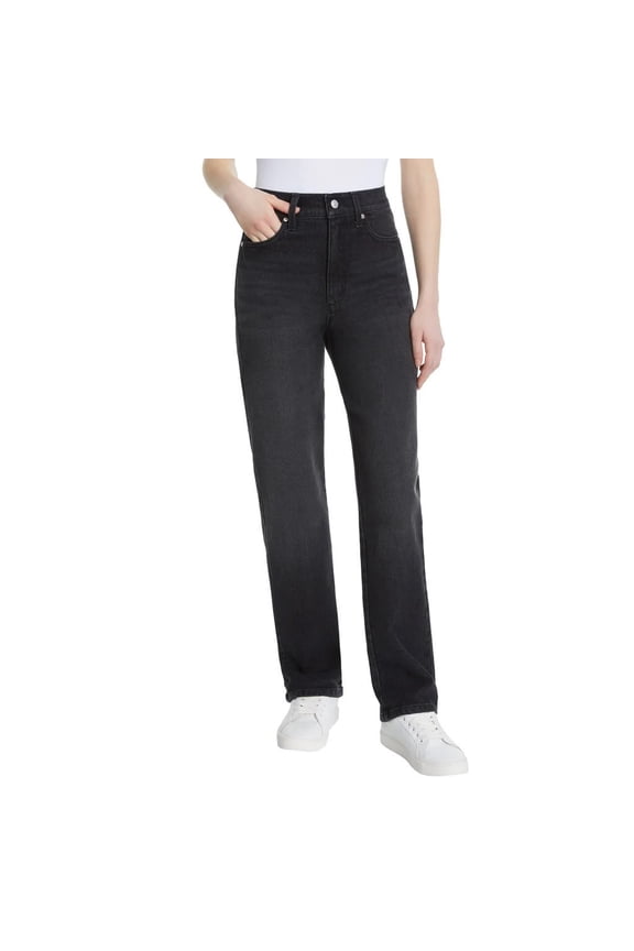 Women’s Straight Leg Relaxed Fit Comfort Stretch Jean, Black, 4