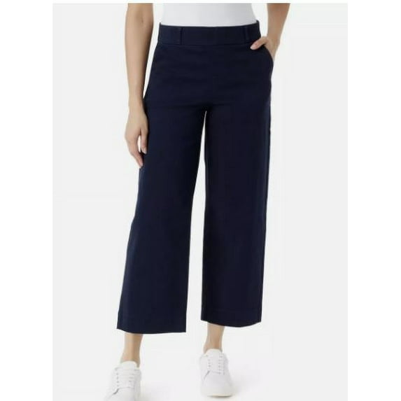 Gloria Vanderbilt Women's Wide Leg Cropped Pants, Navy 4