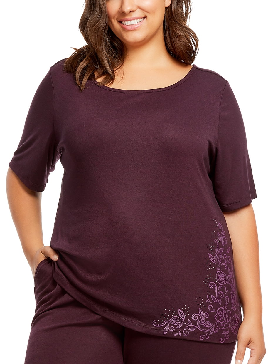 Gloria Vanderbilt Women's and Women's Plus Laura B Short Sleeve Sleep