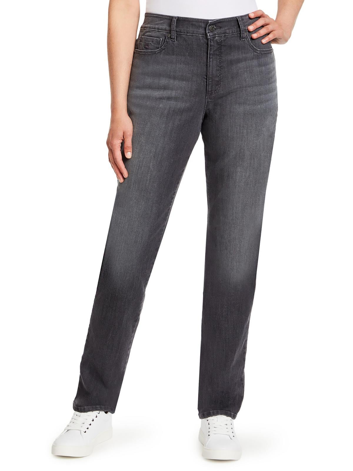 Gloria Vanderbilt Womens Amanda Denim Whisker Wash Straight Leg Jeans ...