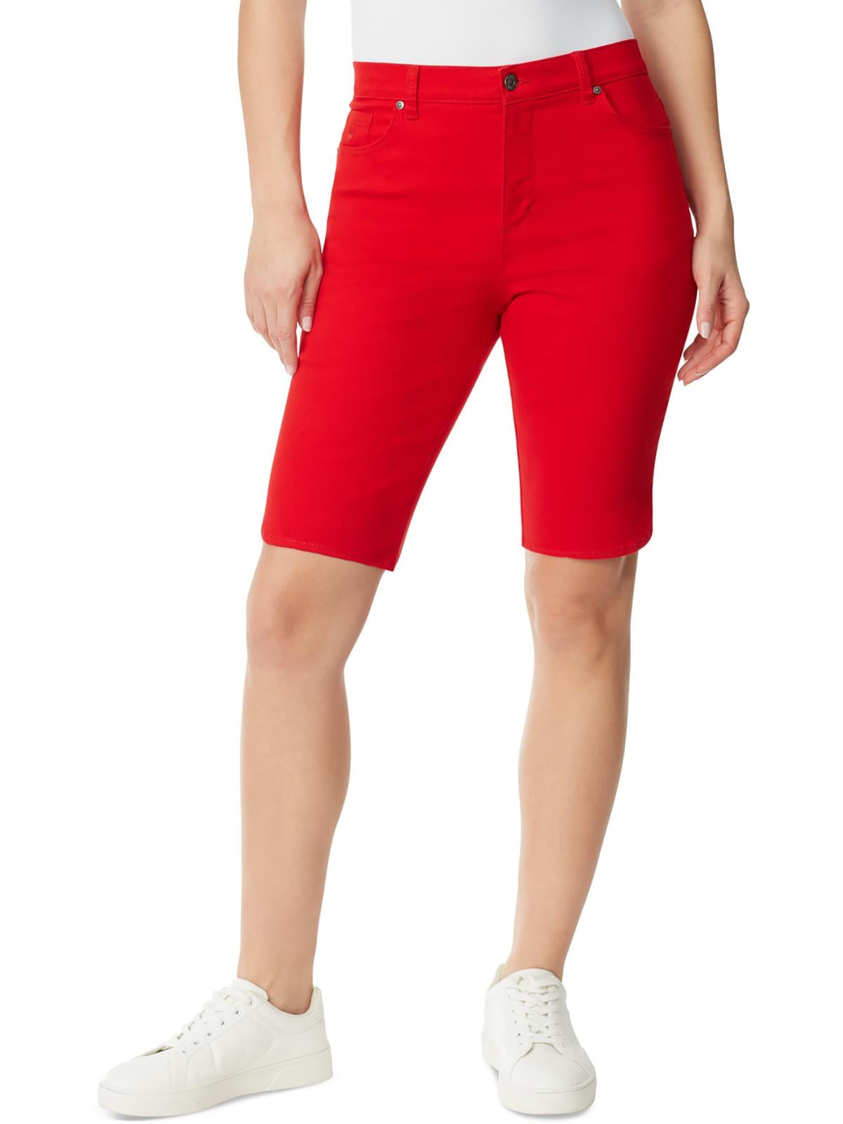 Babyhug Twill Woven Above Knee Length Bermuda with Text Embroidery -  Red main image 0