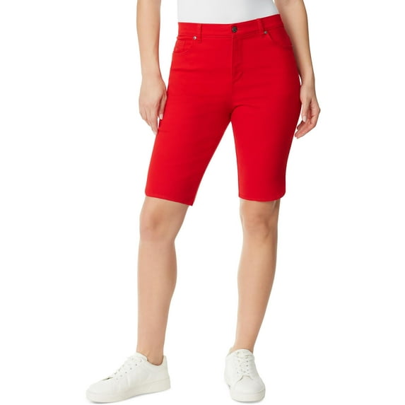 Gloria Vanderbilt Womens Amanda High Rise Knee-Length Bermuda Shorts