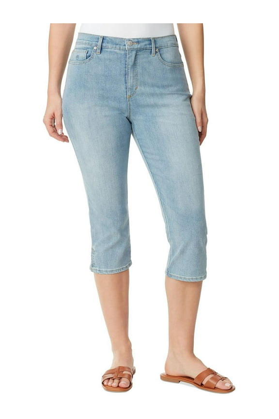 Womens Amanda High Rise Light Wash Capri Jeans