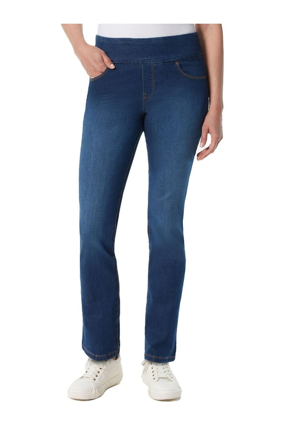 Womens Amanda High Rise Pull On Straight Leg Jeans