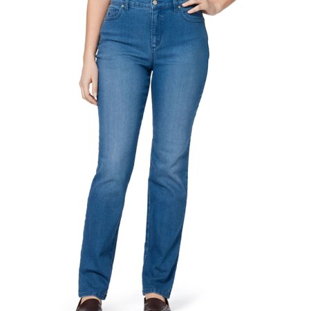 Gloria Vanderbilt Womens Amanda Classic Straight Leg Jeans, Blue, 4