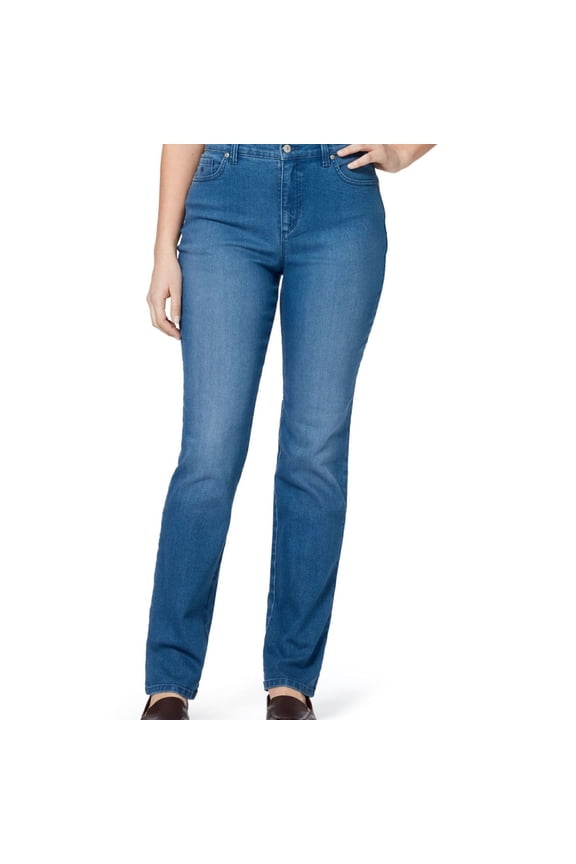Womens Amanda Classic Straight Leg Jeans, Blue, 4