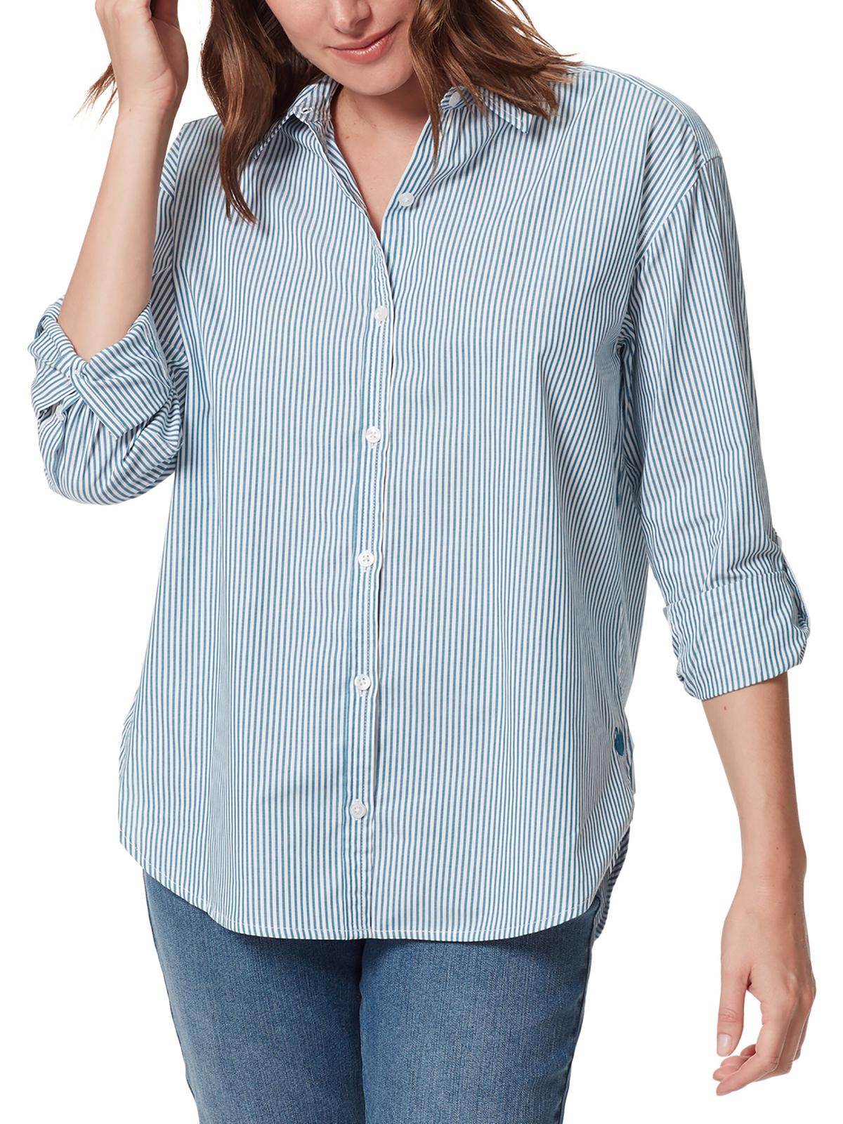 Gloria Vanderbilt Womens Amanda Shirt Collared Button-Down Blouse ...